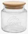 Etched Apothecary Jar with Bamboo Lid, 16 oz.