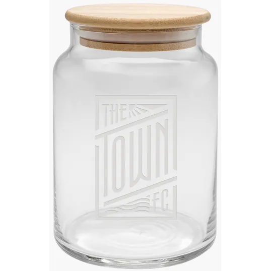 Etched Apothecary Jar with Bamboo Lid, 26 oz.