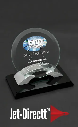 Small Tangent Award with Arched Metal-Holder Base — view 2