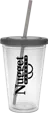 Classic Carnival Cup, 16 oz. Double Wall with Color Lid and Straw — view 2