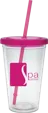 Classic Carnival Cup, 16 oz. Double Wall with Color Lid and Straw — view 3