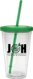 Classic Carnival Cup, 16 oz. Double Wall with Color Lid and Straw — view 5