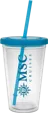 Classic Carnival Cup, 16 oz. Double Wall with Color Lid and Straw — view 6