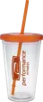 Classic Carnival Cup, 16 oz. Double Wall with Color Lid and Straw — view 8