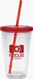 Classic Carnival Cup, 16 oz. Double Wall with Color Lid and Straw — view 4
