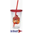 Classic Carnival Cup, 16 oz. Double Wall with Color Lid and Straw — view 10