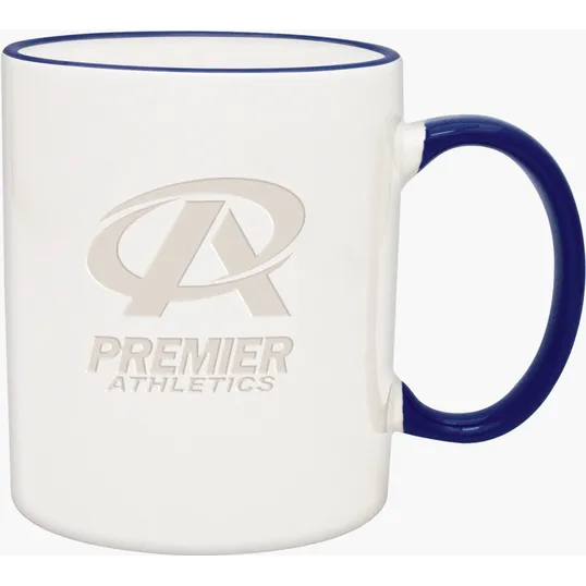 11 oz. Duo-Tone Ceramic Mug, Deep Etched — view 3
