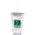Carnival Cup with Color Curly Straw and Clear Lid, 16 oz
