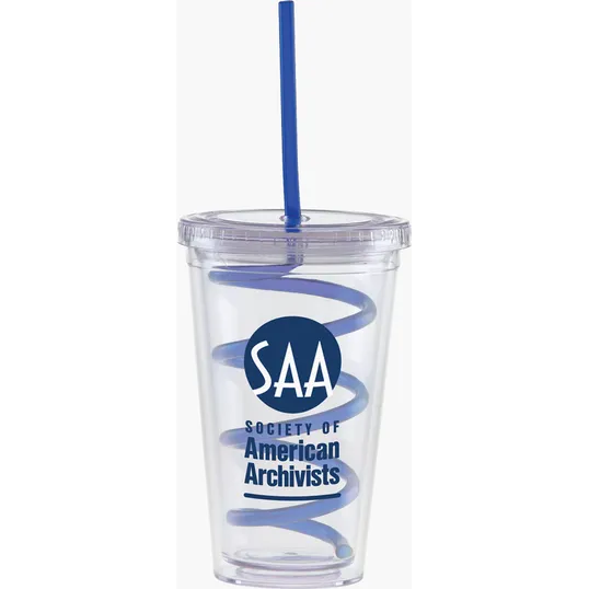 Carnival Cup with Color Curly Straw and Clear Lid, 16 oz — view 8