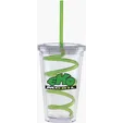 Carnival Cup with Color Curly Straw and Clear Lid, 16 oz — view 5