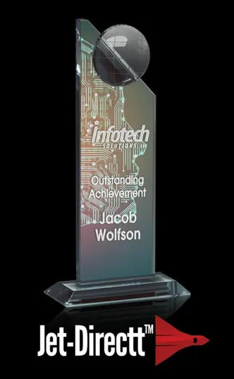Large World Tower Jade Crystal Award — view 2