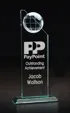 Large World Tower Jade Crystal Award