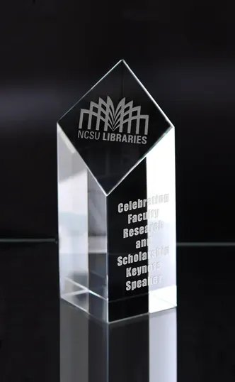 Medium Diamond Pillar Optical Crystal Award