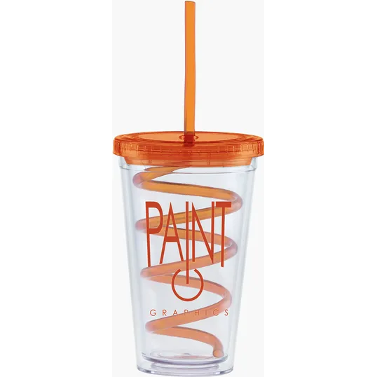 Carnival Cup with Color Curly Straw and Color Lid — view 2
