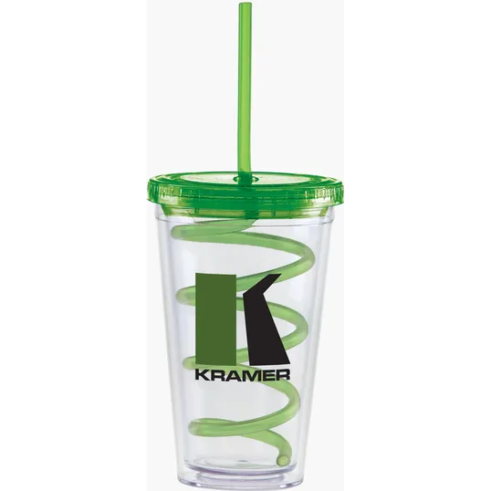 Carnival Cup with Color Curly Straw and Color Lid — view 3