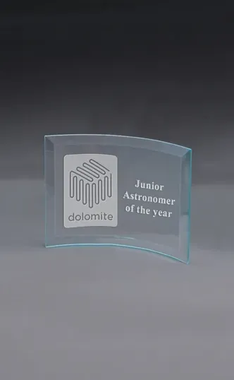 Medium Curved Prisma Award in Jade Crystal
