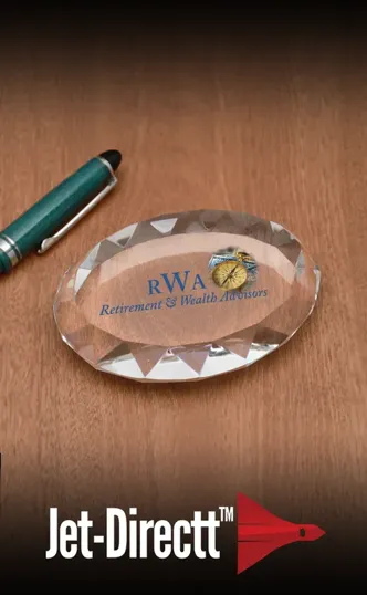 Faceted Oval Optical Crystal Paperweight — view 2