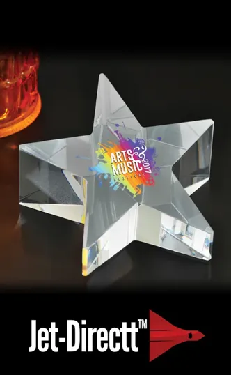 Rising Star Optical Crystal Paperweight — view 2