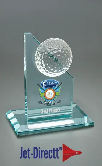 Small Golf Tower Crystal Award — view 2