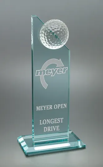 Large Golf Tower Crystal Award