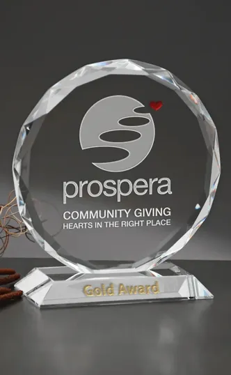 Large Ravenna Optical Crystal Award