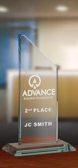 Large Tower Award in Jade Crystal — view 3