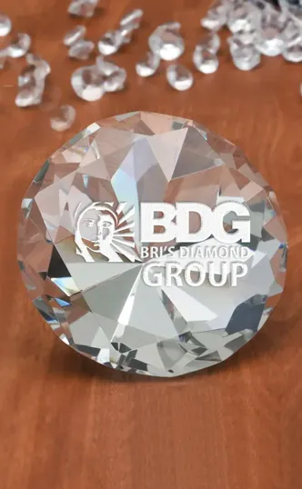 Large Diamante Optical Crystal Paperweight