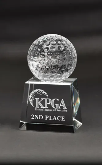 Westminster Optical Crystal Award with Golf Ball