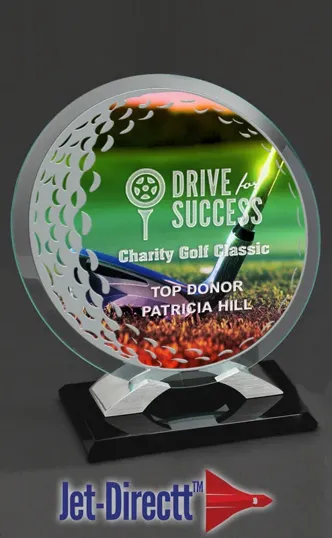 Large Golf Tangent Glass Award — view 2