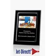 Medium Oglebay Glass Award with Black Piano Wood Base — view 2