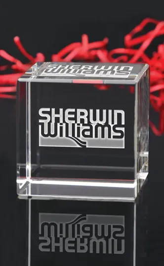Large Cube Paperweight in Optical Crystal