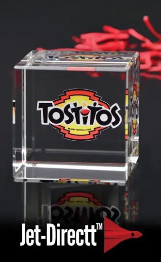 Large Cube Paperweight in Optical Crystal — view 2