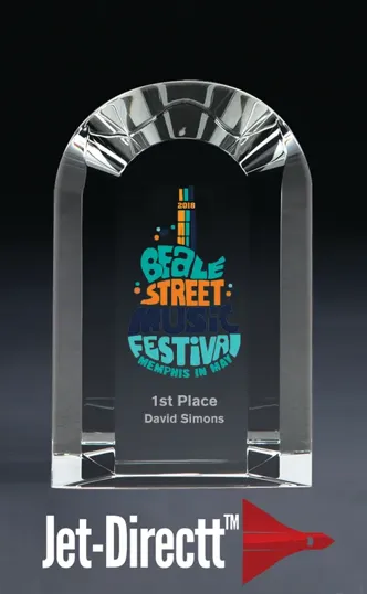Large Arch Award in Optical Crystal — view 2