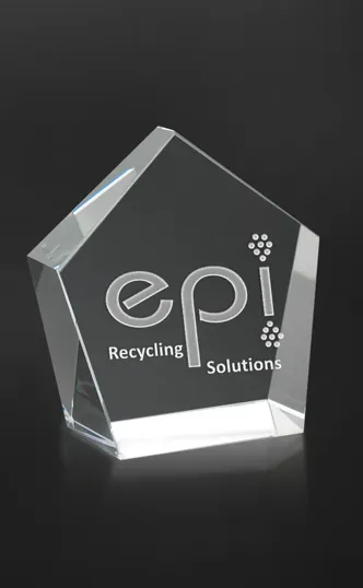 Medium Standing Pentagon Optical Crystal Award