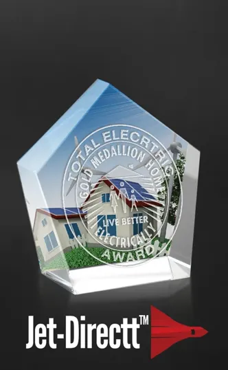 Medium Standing Pentagon Optical Crystal Award — view 2