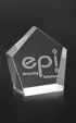 Medium Standing Pentagon Optical Crystal Award
