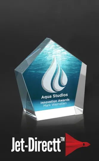 Standing Pentagon Optical Crystal Award — view 2