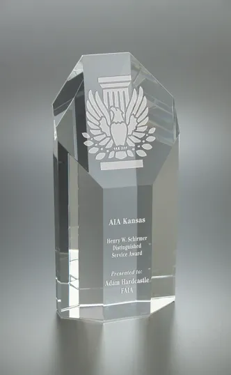 Large Octagon Tower Optical Crystal Award