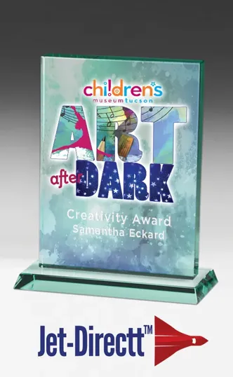 Small Hanover Jade Crystal Award — view 2