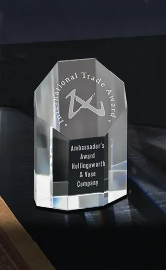Small Octagon Tower Optical Crystal Award
