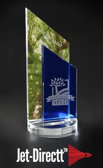 Harmony Award in Clear and Cobalt Optical Crystal — view 2