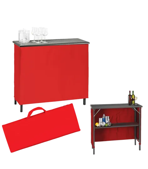 Portable Folding Bar with Drop-Down Shelf and Polyester Skirt — view 2