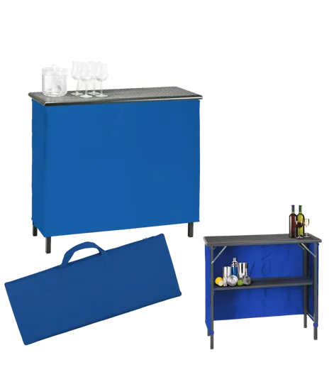 Portable Folding Bar with Drop-Down Shelf and Polyester Skirt — view 3