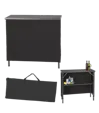 Portable Folding Bar with Drop-Down Shelf and Polyester Skirt