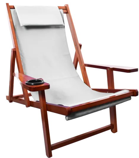 Wood Sling Chair with Cup Holder — view 4