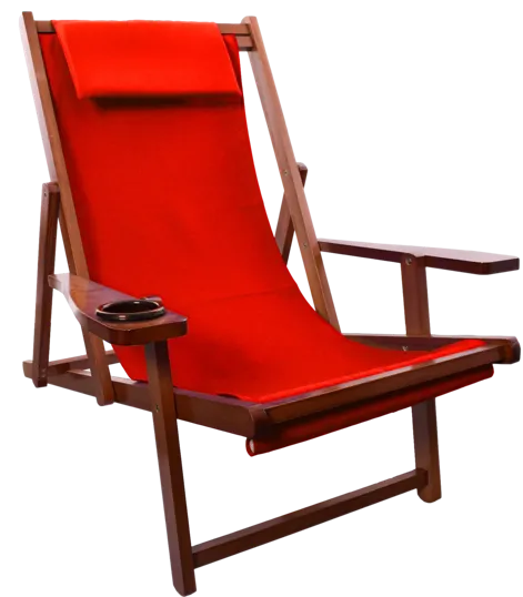 Wood Sling Chair with Cup Holder — view 2