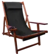 Wood Sling Chair with Cup Holder