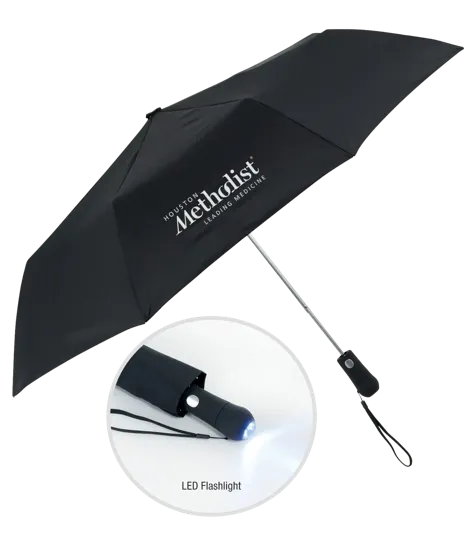 The Illuminator Folding Umbrella with LED Flashlight Handle — view 2