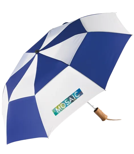 The Zephyr Vented Folding Umbrella with Wood Handle — view 6