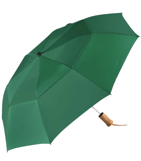 The Zephyr Vented Folding Umbrella with Wood Handle — view 3